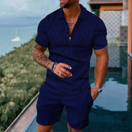 Lapel short-sleeve casual men's pullover