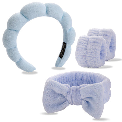 Four-piece set of face washing headbands and hair hoops