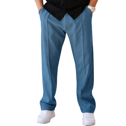 Mens Loose Fit Straight Leg Casual Pants