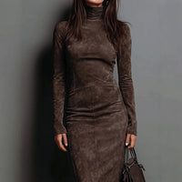 Cross-border New Autumn And Winter Sexy Slim Long-sleeved Bottom Dress Women's Slimming With Coat Temperament Hip Skirt