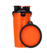 موزع مياه للحيوانات الأليفة 2 في 1، وعاء سيليكون محمول للسفر لشرب الكلاب والقطط