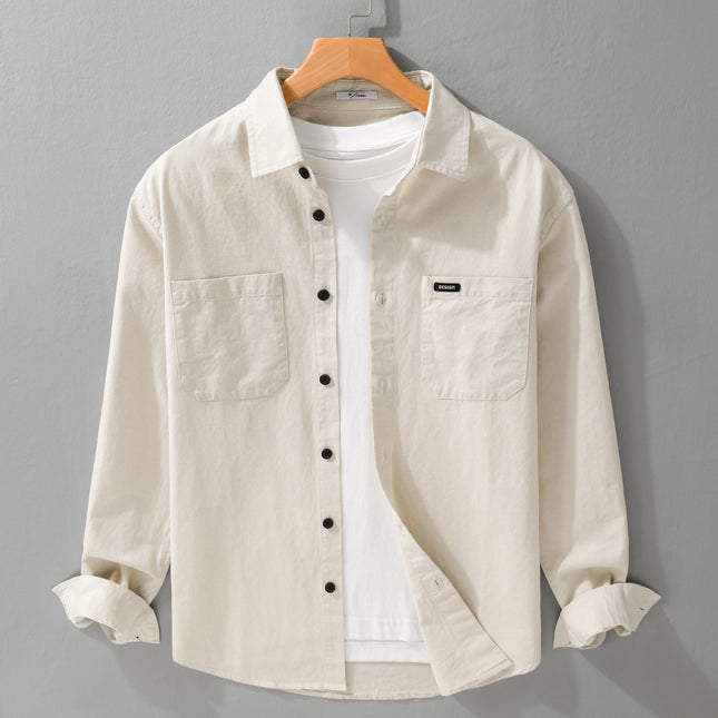 Long-sleeved men's casual cotton shirt
