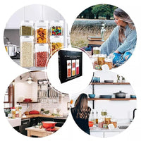 مجموعة من 6 قطع من حاويات تخزين الطعام سهلة الإغلاق لتخزين الدقيق والسكر