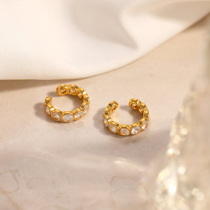 Minimalist Gold Plated Zirconia Ear Cuff