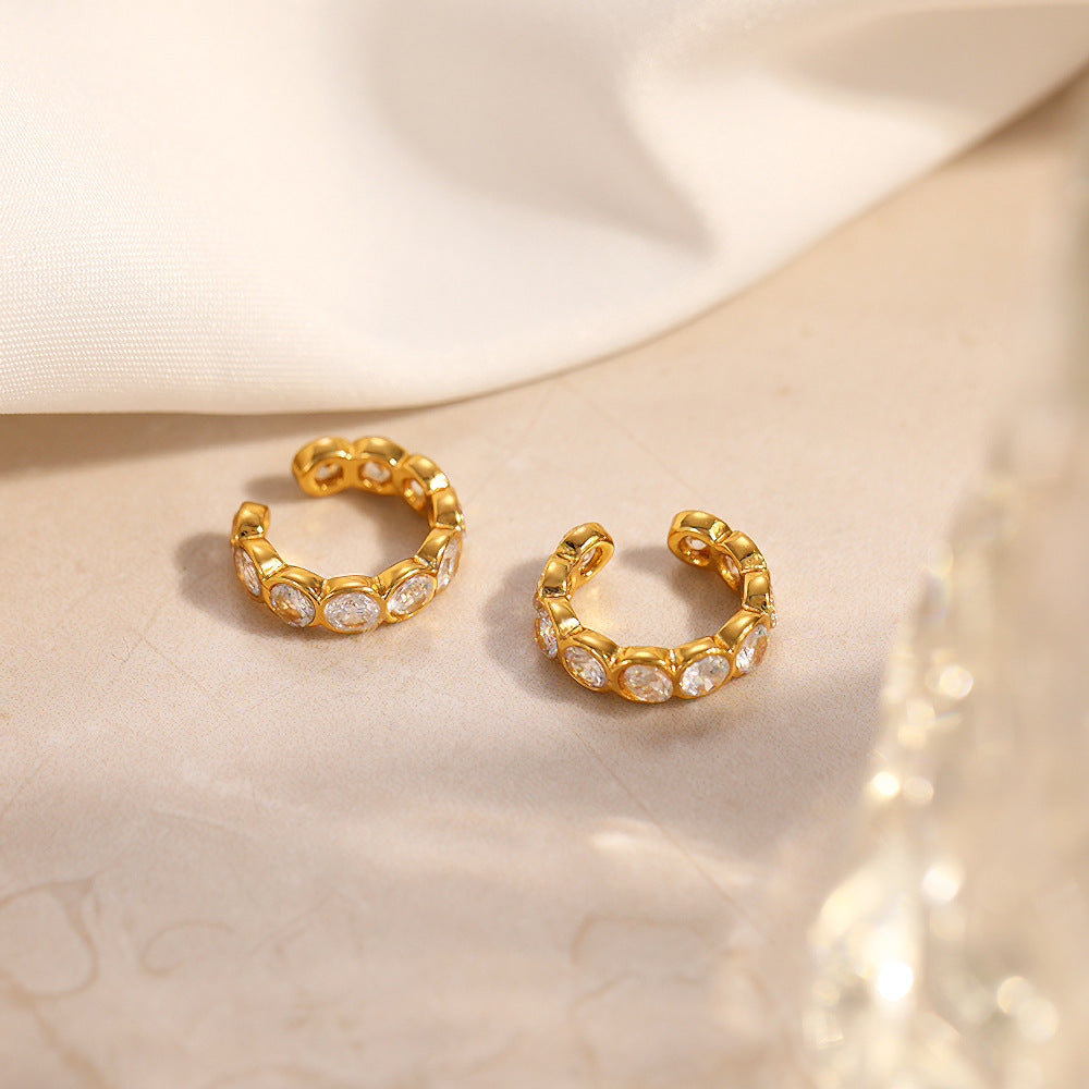 Minimalist Gold Plated Zirconia Ear Cuff