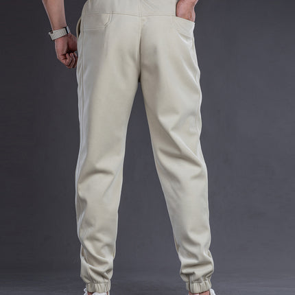 Men Solid Color Loose Fit Drawstring Sweatpants for Sports and Casual