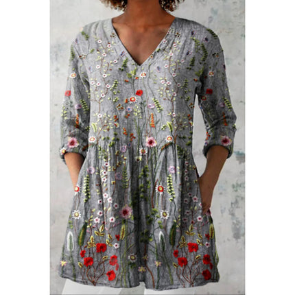 Printed round-neck short-sleeved shirt