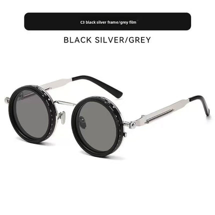 Adjustable Polarized Sunglasses Steampunk Round Metal Frame