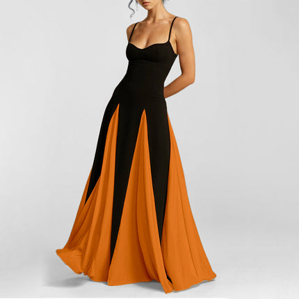 Elegant Casual Colorblock Strap Dress for Women
