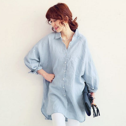 Womens Loose Fit Linen Shirt