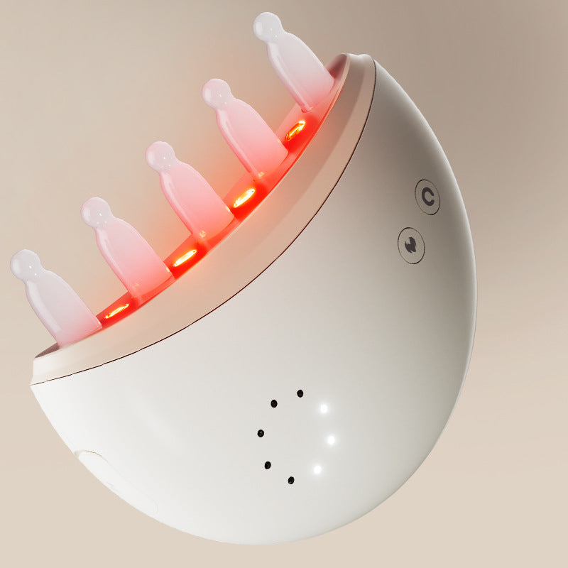 مشط كهربائي على شكل قمر من اليشم لتدليك فروة الرأس