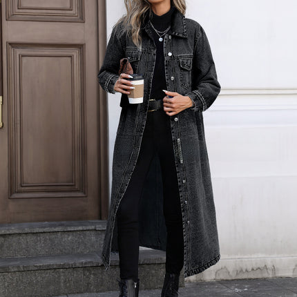 Long Loose Denim Jacket for Women