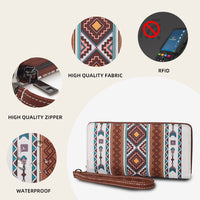 محفظة بوهيمية بحزام رياح بتقنية RFID، تصميم كلاسيكي أنيق