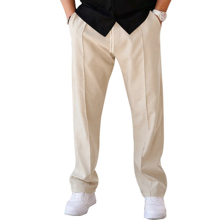 Mens Loose Fit Straight Leg Casual Pants
