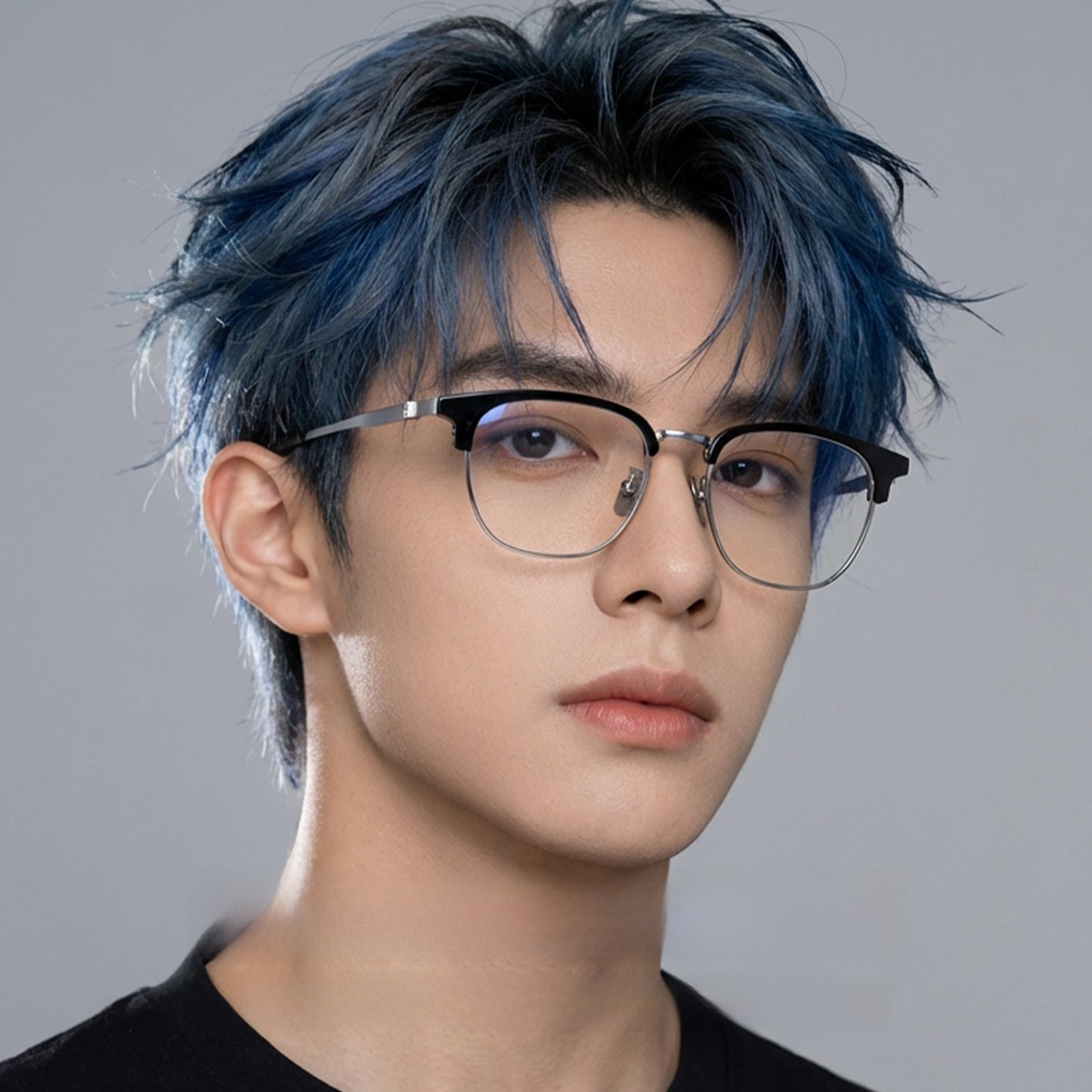 Pure Titanium Half-Frame Glasses