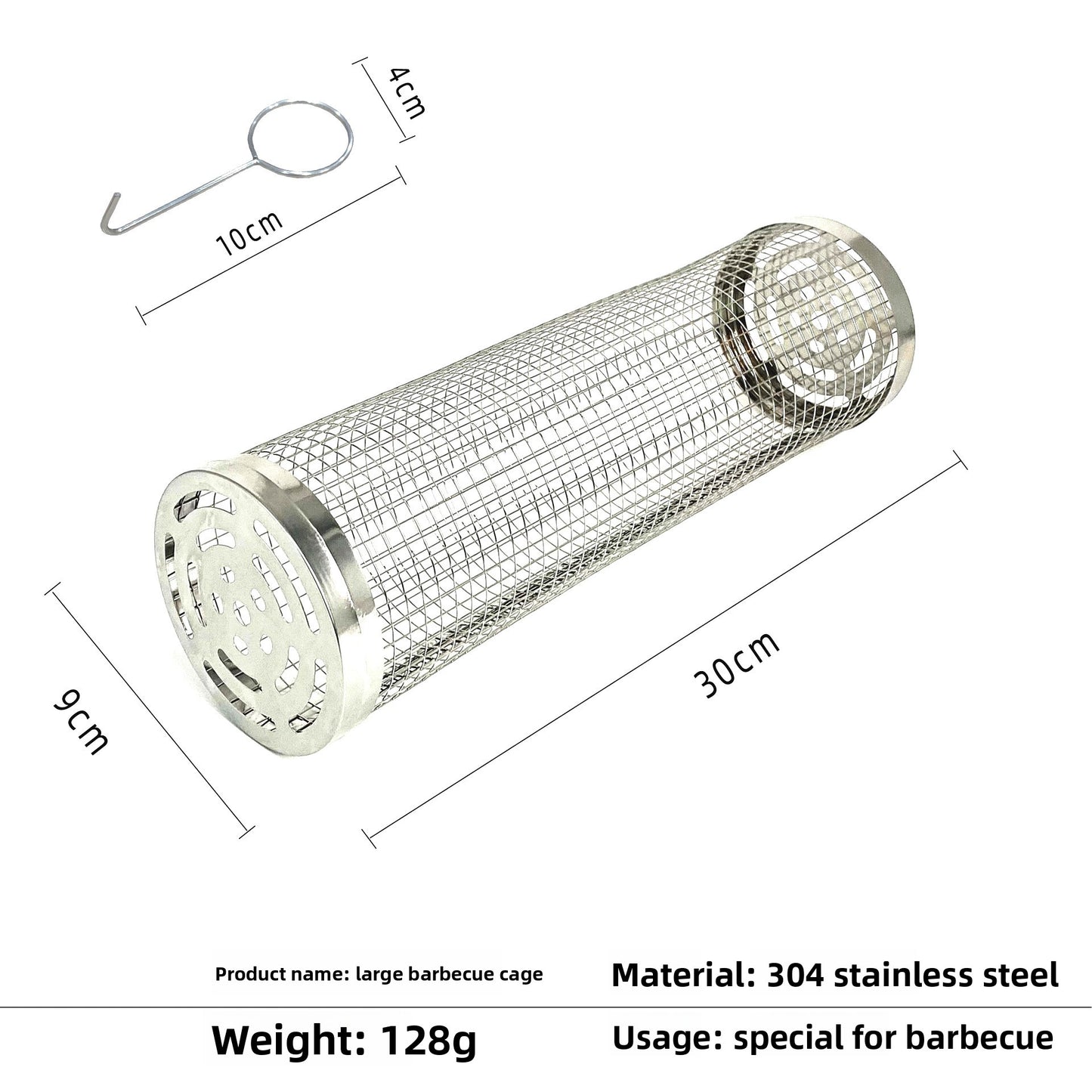 Barbecue grill stainless steel drum
