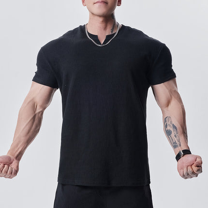 High-Quality Texture Cuff Sleeve T-Shirt for Men