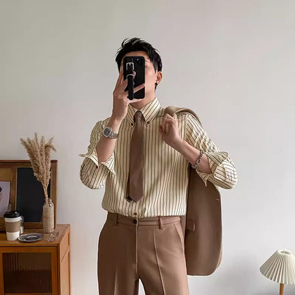 Mens Striped Long Sleeve Shirt