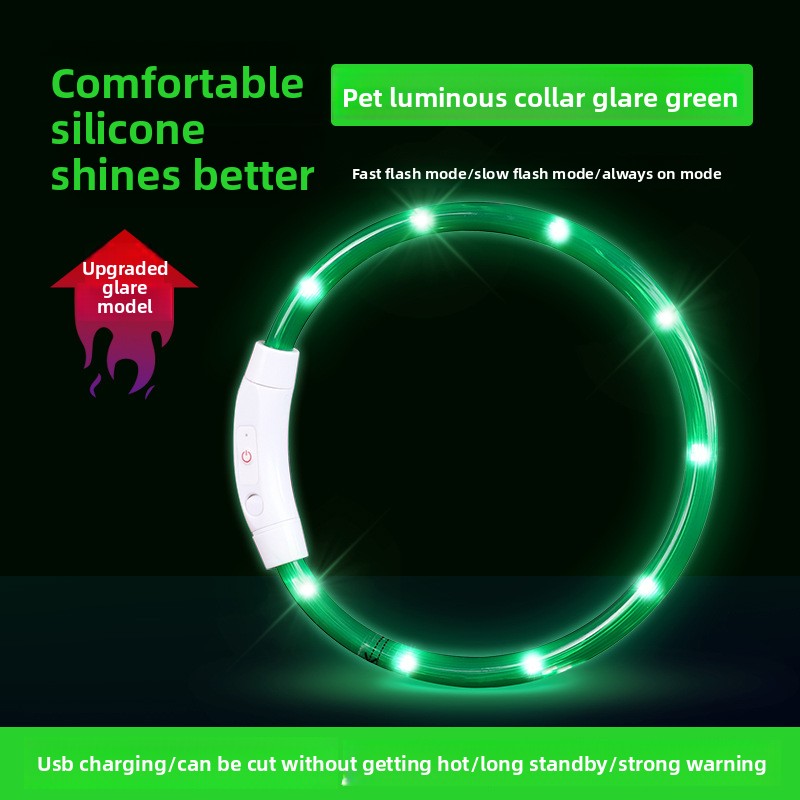 Dog and cat glow-in-the-dark collars