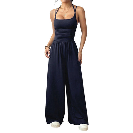 New Women's Casual Strapless Jumpsuit Summer Wide-Leg Loose Fit
