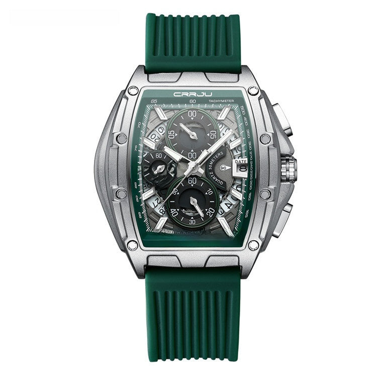Men's Quartz Watch with Luminous Silicone Strap