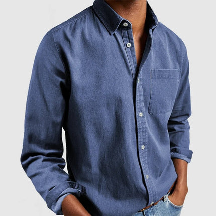 Men's Long Sleeve Turn-Down Collar Shirt
