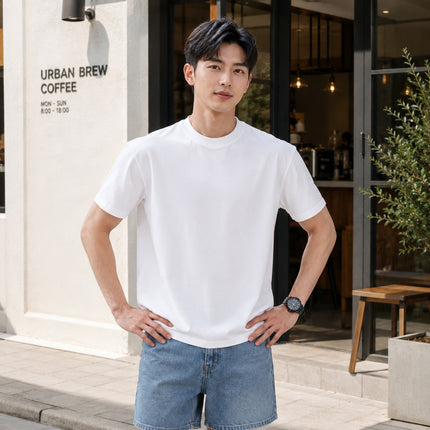 Men Pure Cotton Regular Shoulder Slim Fit T-shirt