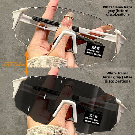 Intelligent Color-Changing Cycling Glasses for Men and Women, Bicycle Sports, Outdoor Running, Windproof Uv Sunglasses