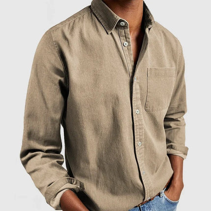 Men's Long Sleeve Turn-Down Collar Shirt