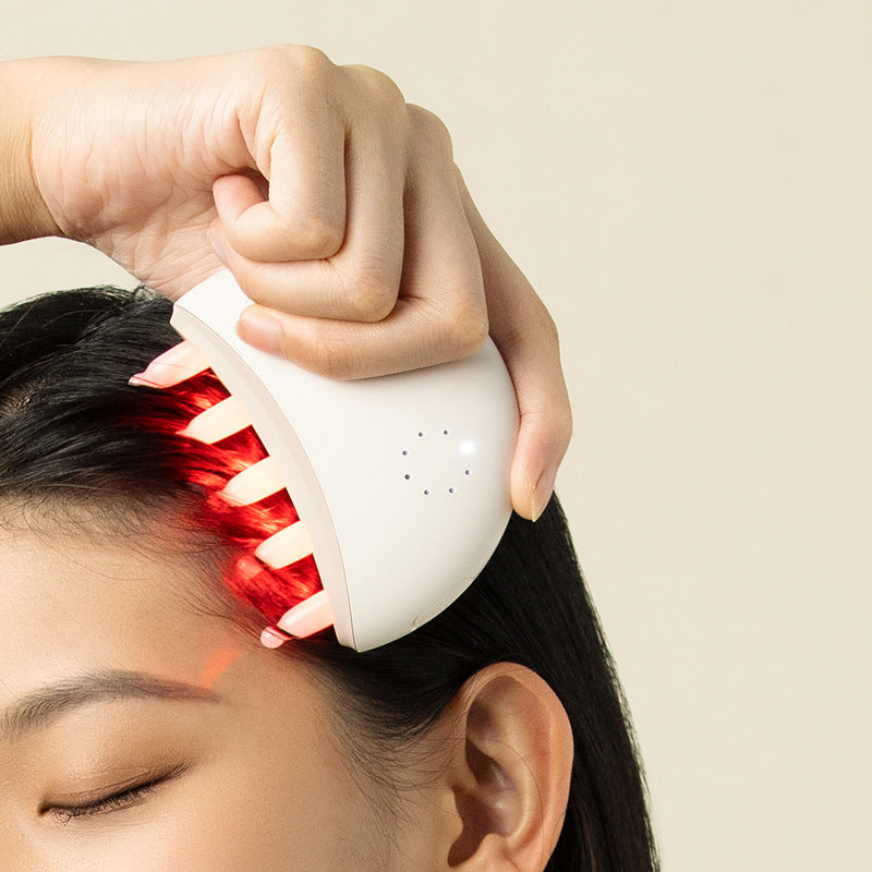 مشط كهربائي على شكل قمر من اليشم لتدليك فروة الرأس