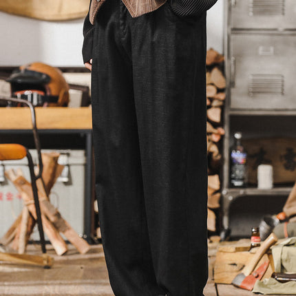 Mens Vintage Linen Casual Pants