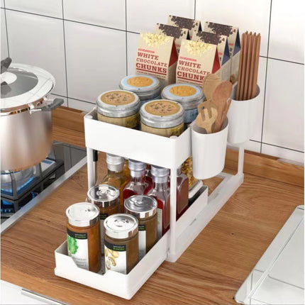 Under Sink Pull Out Storage Rack Organizer