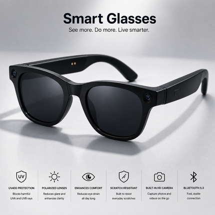 AI Smart Glasses with Camera and Color-Changing Lenses
