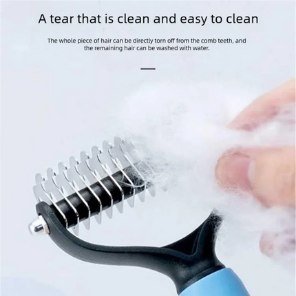 Double-Sided Stainless Steel Pet Deshedding and Dematting Comb