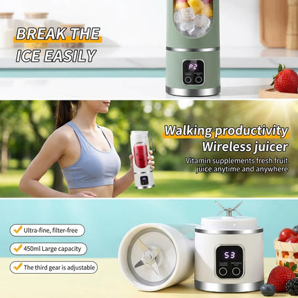 450ml Rechargeable Portable Blender with Digital Display