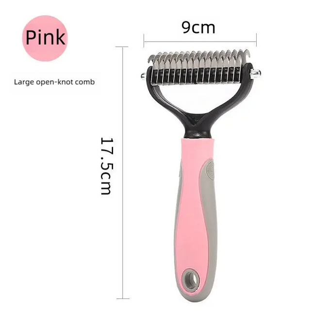 Double-Sided Stainless Steel Pet Deshedding and Dematting Comb
