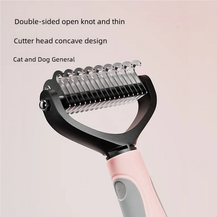 Double-Sided Stainless Steel Pet Deshedding and Dematting Comb