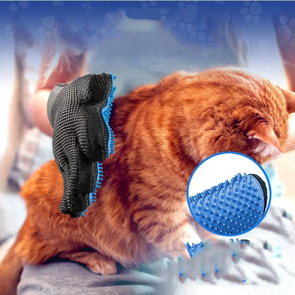 Pair of Pet Grooming and Bathing Gloves for Dogs and Cats