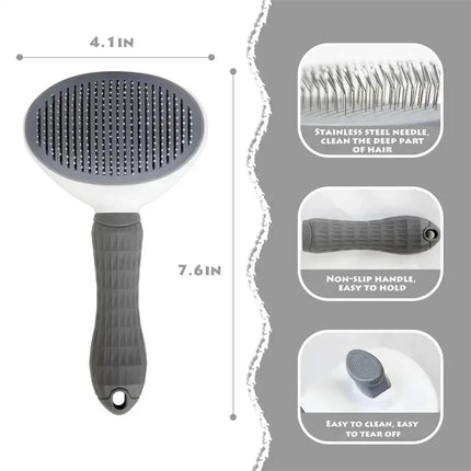 Self-Cleaning Slicker Brush for Dogs and Cats