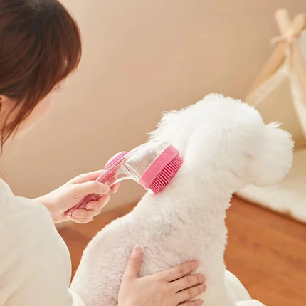 Long-Handle Pet Bathing Brush with Shampoo Dispenser