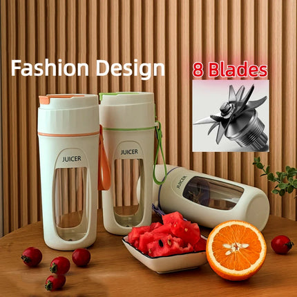 8-Blade Rechargeable Portable Smoothie Blender – 3000mAh