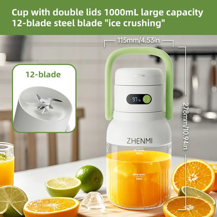 33oz USB-C Rechargeable 12-Blade Portable Blender