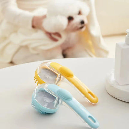 Long-Handle Pet Bathing Brush with Shampoo Dispenser