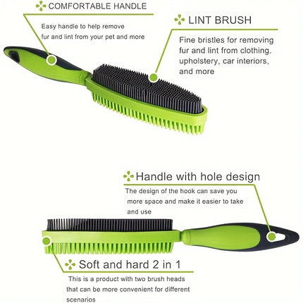 Dual-Sided Washable Pet Hair Removal and Grooming Brush
