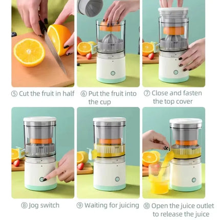USB Rechargeable Automatic Citrus Juicer with Pulp Separator