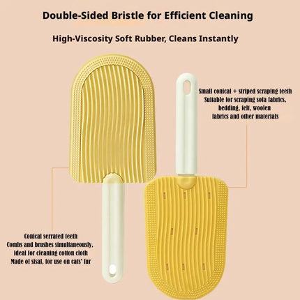 Dual-Sided Flexible Pet Grooming and Hair Removal Brush