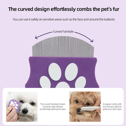 Mini Curved Flea and Detangling Comb for Cats and Dogs