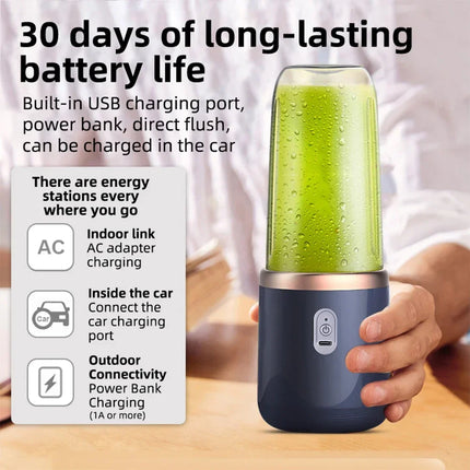 400ml USB Rechargeable Portable Blender with Two Cups