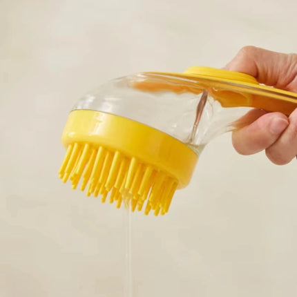 Long-Handle Pet Bathing Brush with Shampoo Dispenser