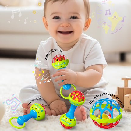 Baby Sensory Grasp Ball and Rattle Teething Toy
